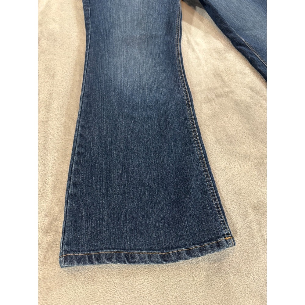 LEI Sophia Hipster Flare Jeans Juniors 17 Blue Bootcut Stretch Dark‎ Wash Denim - Picture 6 of 16